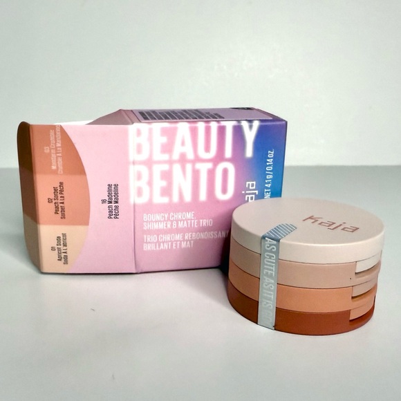 Kaja Eye Bento Bouncy Eyeshadow Trio Peach Madeleine - Picture 4 of 7